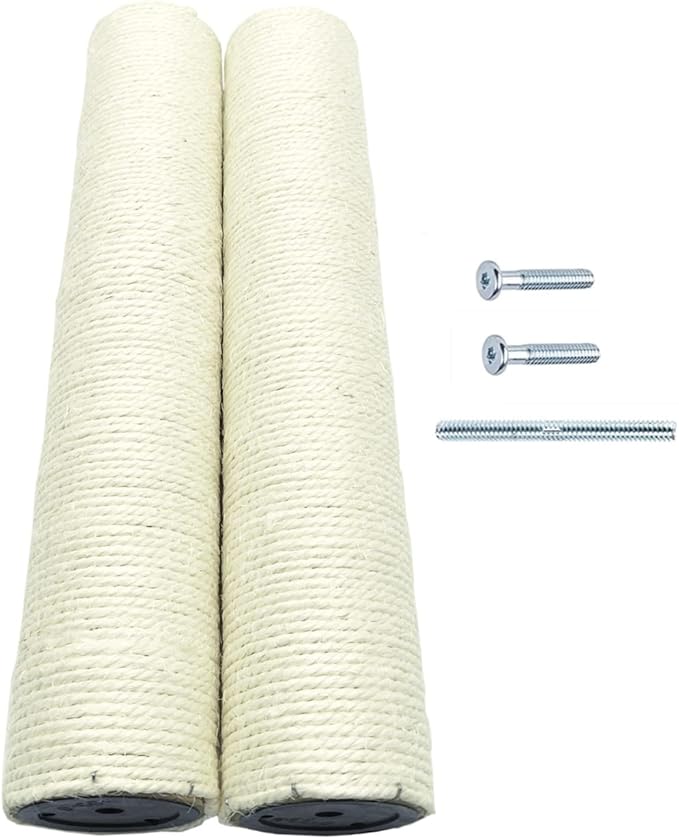 SHENGOCASE Cat Tree Tower Accessories Replacement Post 17.7" L,Ø 3.15" Pole with M8 Bolt, DIY Cat Scratching Post Replacement Parts Pole