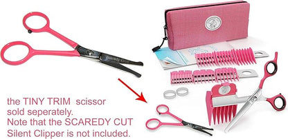 Tiny Trim 4.5" Ball-Tipped Scissor for Dog, Cat and all Pet Grooming - Ear, Nose, Face & Paw - Scaredy Cut's small Safety Scissor Yellow