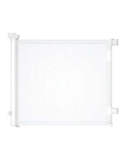 Retractable Baby Gate for Doorways and Stairs, Mesh Safety Gate for Pet, Indoor & Outdoor Use, One-Hand Operation, Easy Installation, 33.6" Tall, Expands to 71" Wide（White,33.6"x71"）