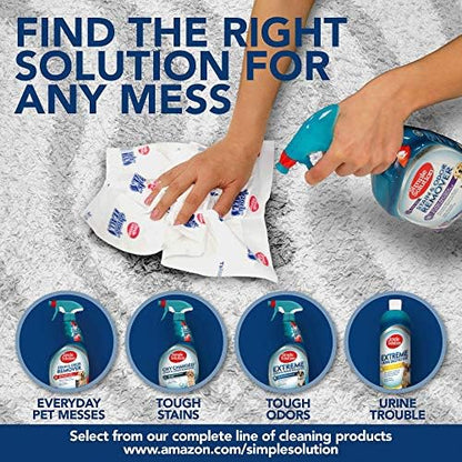 Simple Solution Abzorbitall Pet Mess Absorbent Towels - Multi-Surface Urine and Dog Poop Cleaning Sheets - 12 x 17 inches - 30 Towels
