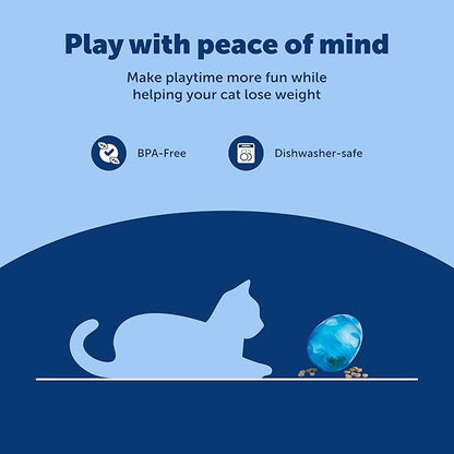 PetSafe FUNkitty Egg-Cersizer - Cat Toy - Slow-Feeder for Cats to Slow Down & Reduce Aggressive Eating - Durable Multi-Functional Enrichment Toy for Improved Digestion & Exercise