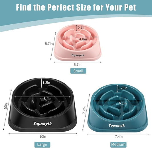 2 Pack Slow Feeder Dog Bowls for Healthy Eating, Non-Slip and Anti-Choking Design, Reduces Bloating & Overeating for Small Dogs, Easy to Clean