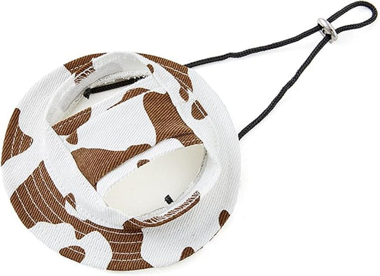Round Brim Princess Hat Visor Hat Pet Dog Mesh Porous Sun Hat with Ear Holes for Small, Extra Small Dog Teddy, Pug, Chihuahua, Shih Tzu, Yorkshire Terriers, Papillon W-Coffee L