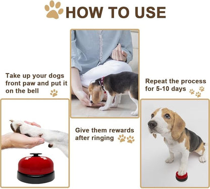 2 Pack Dog Door Bells, Dog Doorbell to go Outside Puppy Train Bell for Dogs to Ring to go Potty, Puppy Toilet Training Bell Jingle Bells for Door Knob (Red)