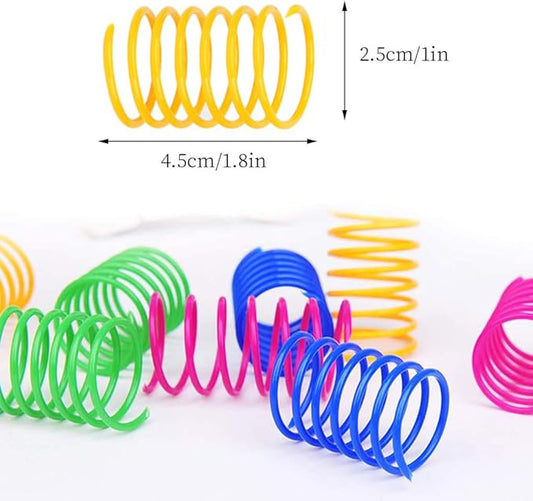 ISMARTEN Cat Spring Toy (60 Pack), Cat Kittens Toys Plastic Coil Spiral Springs for Swatting, Biting, Hunting, and Active Healthy Play (Random Color)