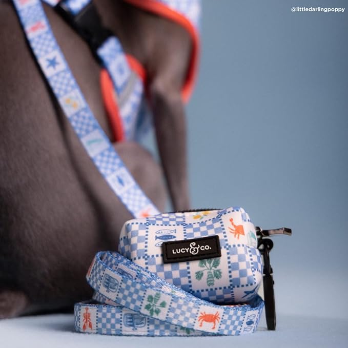 Lucy & Co. Sunny in Sicily Dog Poop Bag Holder, Durable Waste Bag Dispenser with Clip for Leash