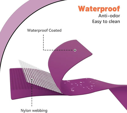 Waterproof Dog Collar, Easy to Clean Rubber Dog Collars with Quick Release Buckle Fits Small Medium or Large Dogs (Purple, L < 15.4-24.8 inch)
