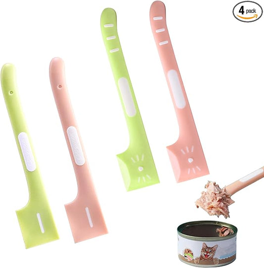 4 PACK Pet Food Can Supplies Mixing Spoons Food Canned Scoop for Cat Dog Feeding Can and Wet Food Storage