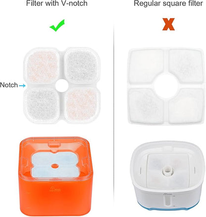 Crystal Cat Water Fountain Stainless Steel with 4 Filters and 4 Sponges, 101oz/3L Pet Fountain with LED Light for Cats and Dogs (Orange)