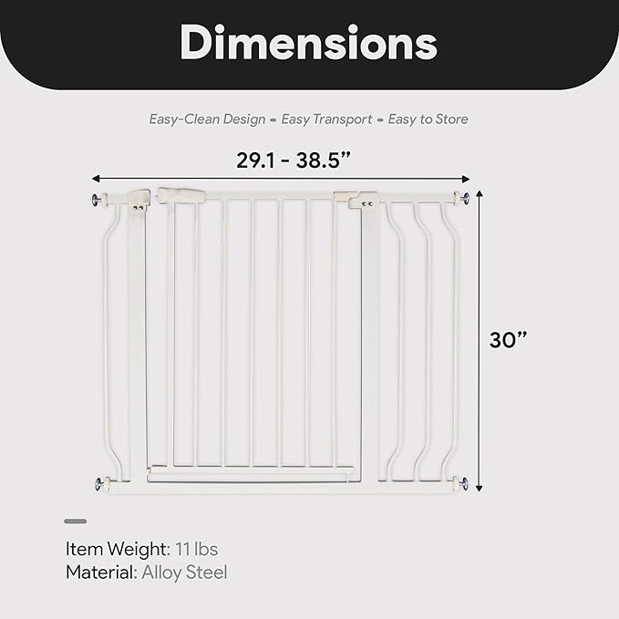 BalanceFrom Easy Walk-Thru Baby and Pet Safety Gate with Hold-Open and Auto-Close – Adjustable Steel Barrier for Stairs, Doorways, and Hallways, No Drilling Installation