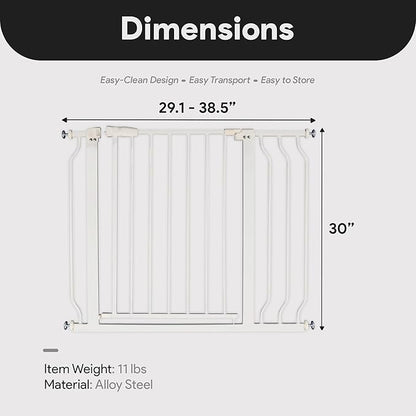 BalanceFrom Easy Walk-Thru Baby and Pet Safety Gate with Hold-Open and Auto-Close – Adjustable Steel Barrier for Stairs, Doorways, and Hallways, No Drilling Installation