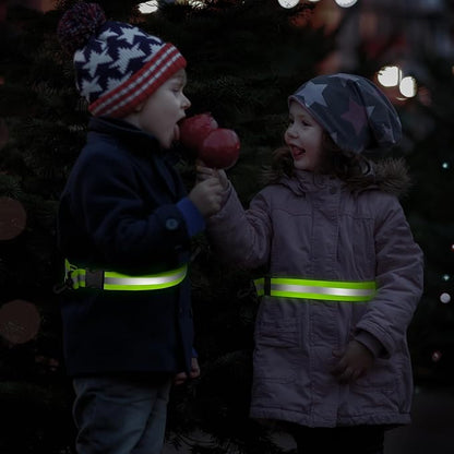 Reflective Sash for Walking at Night, High Visibility Reflective Running Gear Night Walking Safety Gear for Men Women Kids, Reflective Sash with 2 Pcs Reflective Armbands for Running Walking