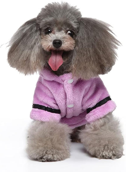 Dog Drying Robe Coat Super Absorbent Soft, Fast Drying Pet Dog Bathrobe Towel with Adjustable Waistbelt