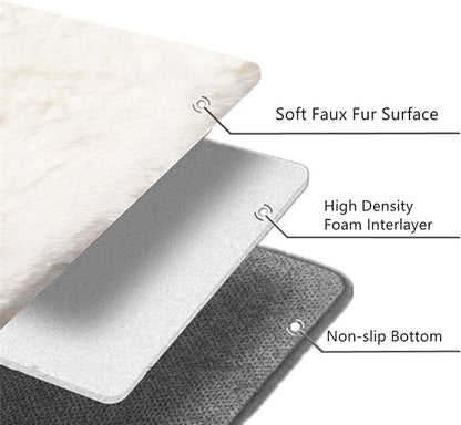 SHENGOCASE 2-Pack 11.8" x 17.7" Faux Rabbit Fur Cat Condo Replacement Cushion, Premium Quality Pet Bed Mat
