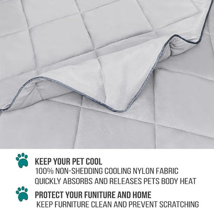 PetAmi Premium Cooling Dog Blanket | Lightweight Fluffy Pet Throw Blanket Bed Cover for Dogs, Cat, Puppies | Pet Blanket Furniture Protector Couch Sofa | Reversible Fuzzy Cozy | 40x60, Light Grey