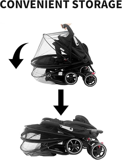 DUOMI Mosquito Net for Stroller,Encrypted Stroller Mosquito Net Full Cover with Double Zipper,Breathable & Foldable Netting for Baby Cover(Black)