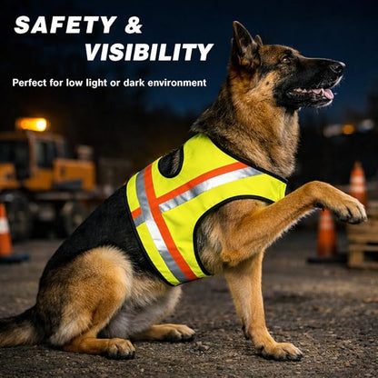 Miyake Reflective Dog Vest, High Visibility Dog Safety Vest for Night Walking, Dog Hunting Vest for Outdoor, Hi-Vis Fluorescent Yellow