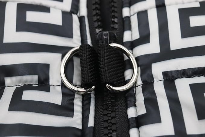 Funny Dog Jacket Winter Dogs Coats Puppy Geometric Coat with D Ring for Small Dogs, Medium