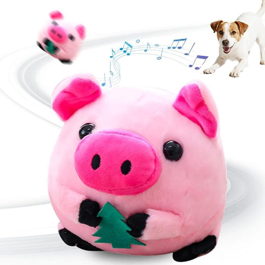 Interactive Dog Toys, 2026 New Active Moving Pet Plush Toy, Rechargeable Squeaky Dog Ball Toy with Talking Sound, Washable Cartoon Pig Plush Toy (#06)