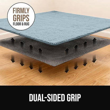 GORILLA GRIP Premium Dual Sided Extra Thick 5x7 Rug Gripper Pad for Hardwood Floors, Breathable Slip Resistant Pad Grips Under Carpet Area Rugs for Hard Surface Floor Protection, Easy Trim Mats, Grey