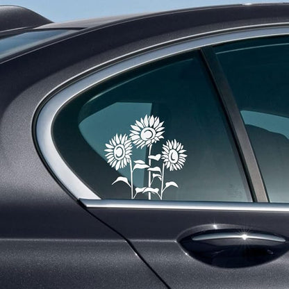 WIRESTER 6 inch Clear Vinyl Decal Sticker Decoration for Car Window (Or Any Flat Surface) - Sunflower
