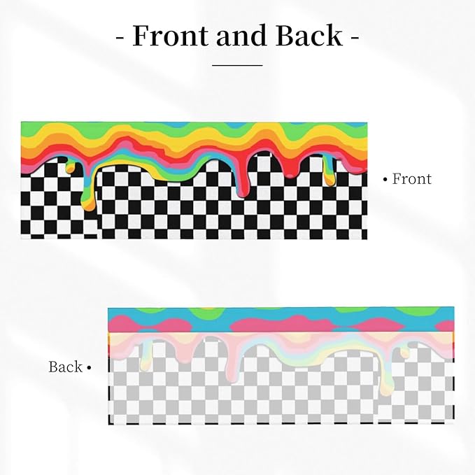 Rainbow Checkerboard Curtain Valance Short Rod Pocket Window Treatment for Living Room Bedroom Kitchen Bathroom 1 Panel 54" W x 18" L