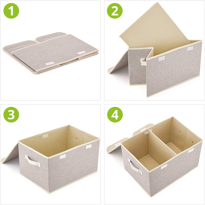 Dog toy box with lid dog storage organizer perfect basket for dog toys living room, playroom, closet, home organization and storage - Snow Gray