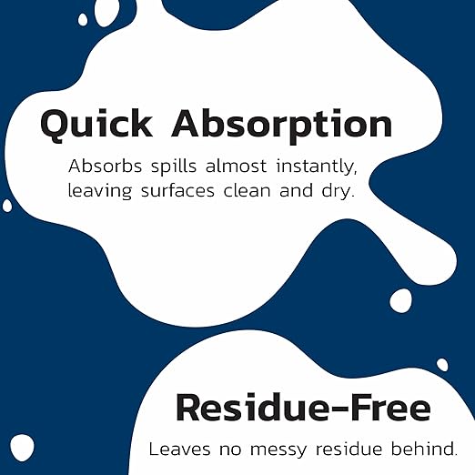 Absorbent Powder for Liquid Spills, Pet Accidents, Grease, Oil and Biohazards - A Quick Cleaning Solution for Home, Industrial, and Commercial Use
