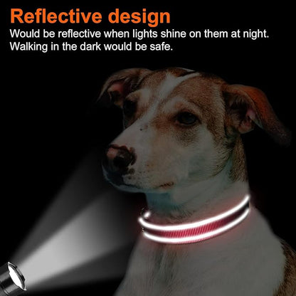 Joytale Reflective Dog Collar,Soft Neoprene Padded Breathable Nylon Pet Collar Adjustable for Large Dogs,Red,L