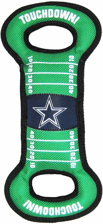 NFL Football Field DOG TOY with Squeaker. - DALLAS COWBOYS - For Tug, Toss, and Fetch. - Tough & Durable PET TOY