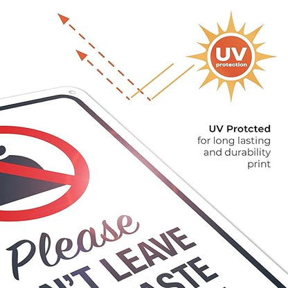Please Don’t Leave Dog Waste Bags Here 10x7 Inches, Rust Free .040 Aluminum, Fade Resistant, Made in USA