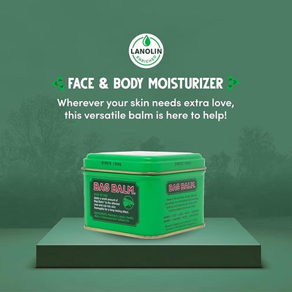 Bag Balm Vermont's Original Skin Moisturizer - Full Body Hydrating Skin Care: Dry Hands, Lips, Face, Feet & More - Unscented, Cruelty & Paraben Free - Day & Night, Men & Women (4oz Tin, Made in USA)