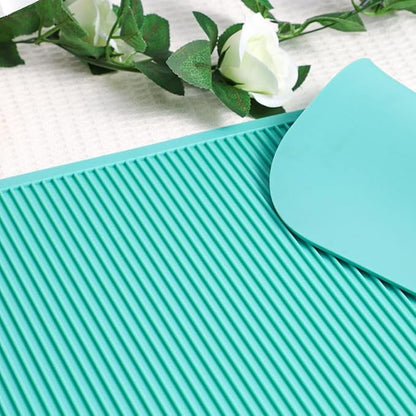 Pet Grooming Table Non-Slip Mat - Padded Mat for at-Home Grooming Dogs and Cats,Bathing Mat for Pets, Diameter：57cm/22.44inch (Turquoise Green, 57cm/22.44inch)