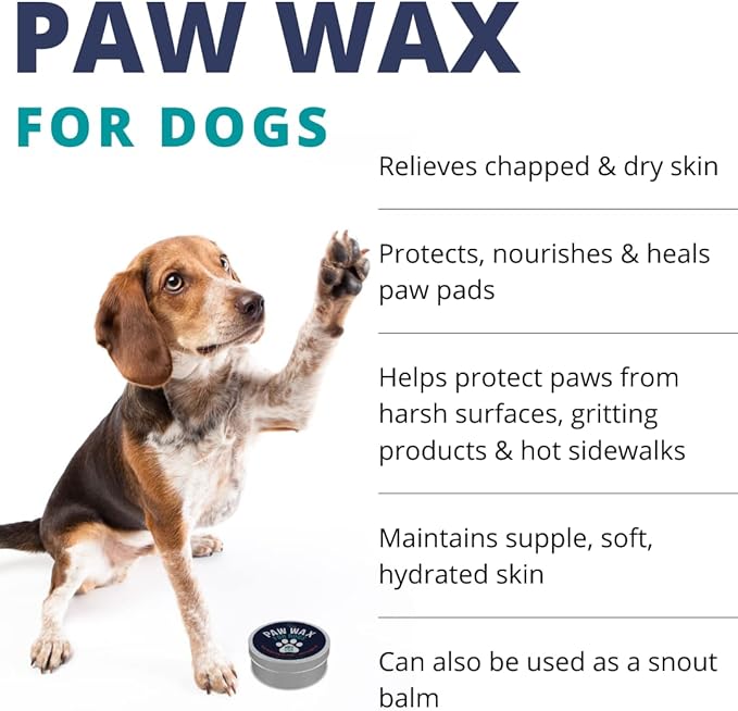 Paw Wax - 2 Oz Tin of Dog Paw Balm for Dry Paws - Paw Soother for Dogs - Paw Pad Moisturizer - Dog Paw Cream - Cat Paw Balm or Snout Soother for Dogs