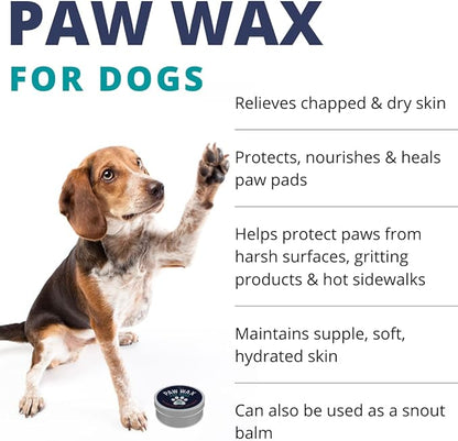 Paw Wax - 2 Oz Tin of Dog Paw Balm for Dry Paws - Paw Soother for Dogs - Paw Pad Moisturizer - Dog Paw Cream - Cat Paw Balm or Snout Soother for Dogs
