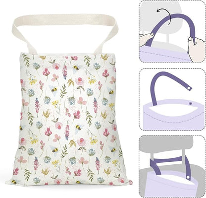 Floral Car Trash Bag Car Garbage Bag Hanging Cars Trash Can Spring Decor Waterproof Cars Back Seat Organizer for Vehicle Travelling Swimming Camping