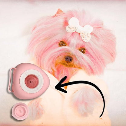 Dog & Cat Bath Brush with Built-In Shampoo Dispenser - 2-in-1 Silicone Pet Grooming Massage Brush for Anxiety Relief & Deep Cleaning - Luxury Spa Treatment (Pink)