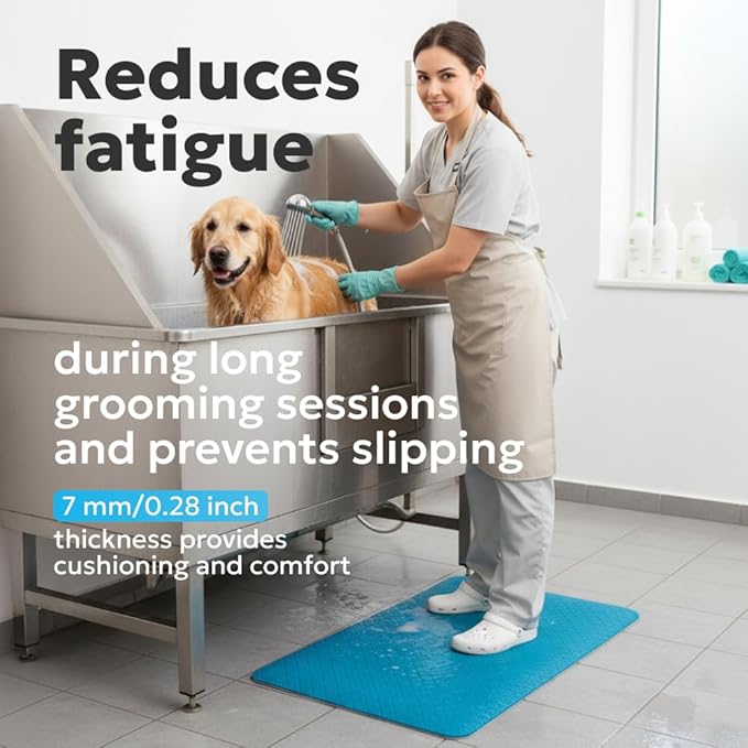 Seagull Multipurpose Foam Rubber Pet Grooming Table Mat 24 x 36 Inch Dog Grooming Mat for Table Cat Grooming Mat Dog Bath Mat Pet Vet Mat Non Slip Soft Waterproof Light Blue