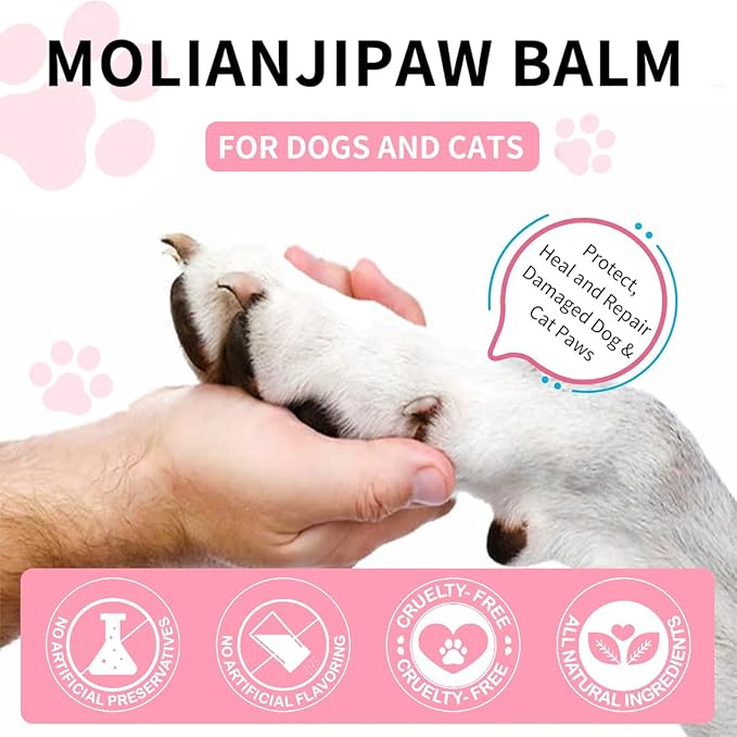 Cats Paw Balm Lick Safe,paw Butter for Cat-Friendly Natural Ingredients1.41oz, Pet Paw Wax moisturizer for Cat,for Healing Cracked Dry Paws,Snouts,Joint Care,Nose Butter for Cats,Pink