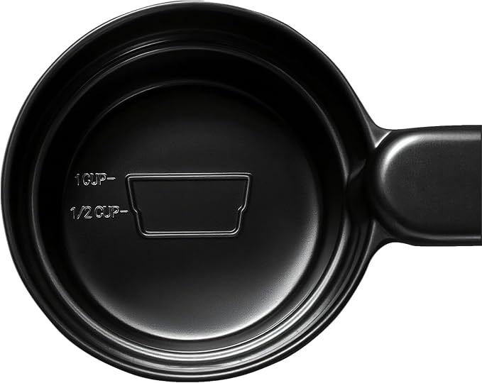 Dog Food Scoop 1 Cup 1/2 Cup - Melamine Dog Food Measuring Cup, Pet Food Scoop for Dog Cat...Comfortable Long Handle for Easy to Scoop Food, Black 1 Cup