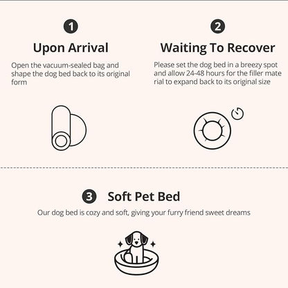 JOLLYVOGUE Calming Small Dog & Cat Bed for Indoor Cats - 20 inches Washable Donut Bed for Kittens & Puppies, Anti-Anxiety Round Fluffy Plush Pet Beds (Fits up to 15 lbs, Smoke Black)
