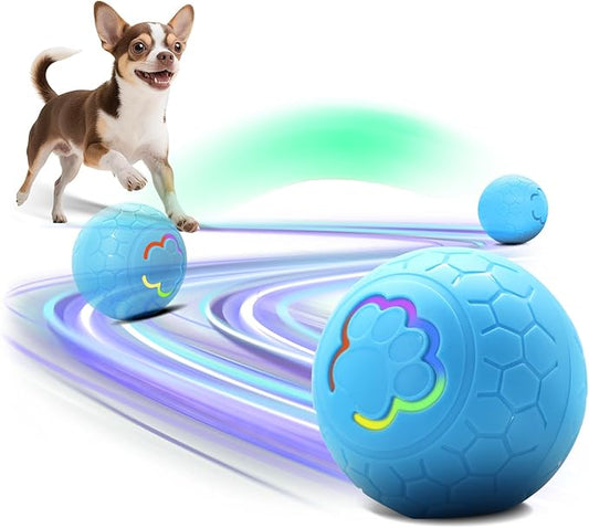 Interactive Small Dog Toy Ball, 2.1 Inch Smart Jumping Ball for Puppy/Small Dogs, Activated Automatic Bouncing Moving Vibrating, Dog Toy for Small Dogs to Keep Them Busy, 2-Speed Adjustable
