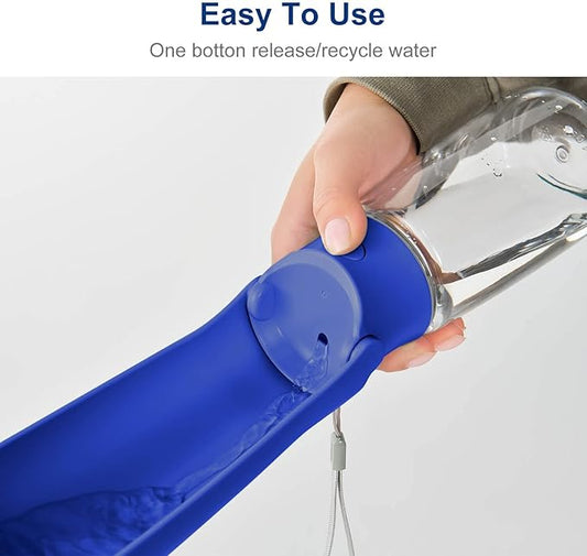 WePet Foldable Portable Dog Water Bottle Puppy Water Dispenser with Drinking Feeder, 19 OZ, High-Temperature Resistant Leak Proof for Pets Outdoor Walking, Hiking, Travel, Food Grade Plastic BPA Free