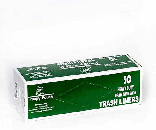 Heavy Duty Draw Tape Trash Receptacle Liners, 13 Gallon, 50 Bags