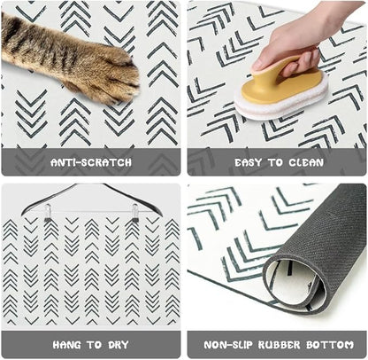 Dog Food Mats for Floors Waterproof, Dog Cat Water Bowl Mats Pet Feeding Absorbent Mat Dog Cat Pet Placemats for Food and Water 17 * 30 inch