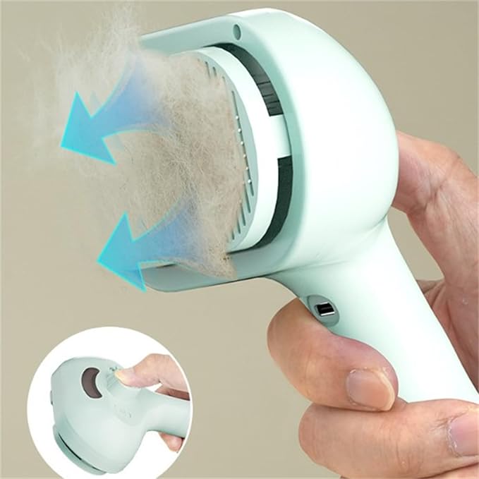 Shower Brush for Dogs, 3-in-1 Pet Grooming Brushes with Steam & Self-Cleaning Silicone Bristles