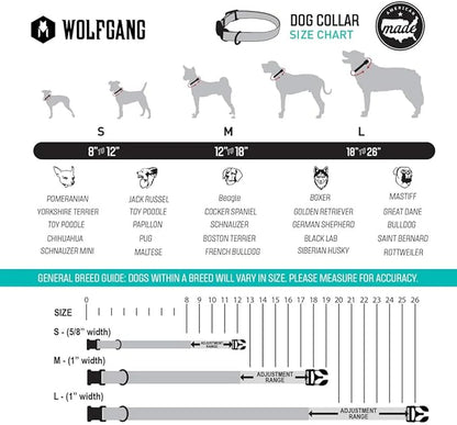 Wolfgang Heavy Duty, Adjustable Dog Collar with Quick Release Nylon Buckle for Walking & Training, WolfMountain Print, Large