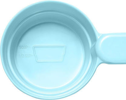Dog Food Scoop 1 Cup 1/2 Cup - Melamine Dog Food Measuring Cup, Pet Food Scoop for Dog Cat...Comfortable Long Handle for Easy to Scoop Food, Blue 1 Cup