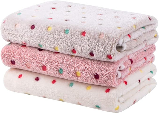 Dono 1 Pack 3 Dog Blankets, Soft Fluffy Fleece Pet Blanket Warm Sleep Mat Paw Print Design Puppy Kitten Throw Blanket Doggy Mat, Blanket for Dogs
