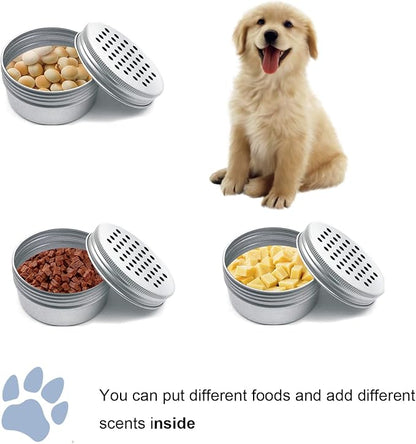 18 Pack Dog Scent Work Tins Training Kit Nose Work Magnetic Dots Scent Work Containers for Dogs Training Metal Box Smell Aluminum Cans with Lids (18pack)